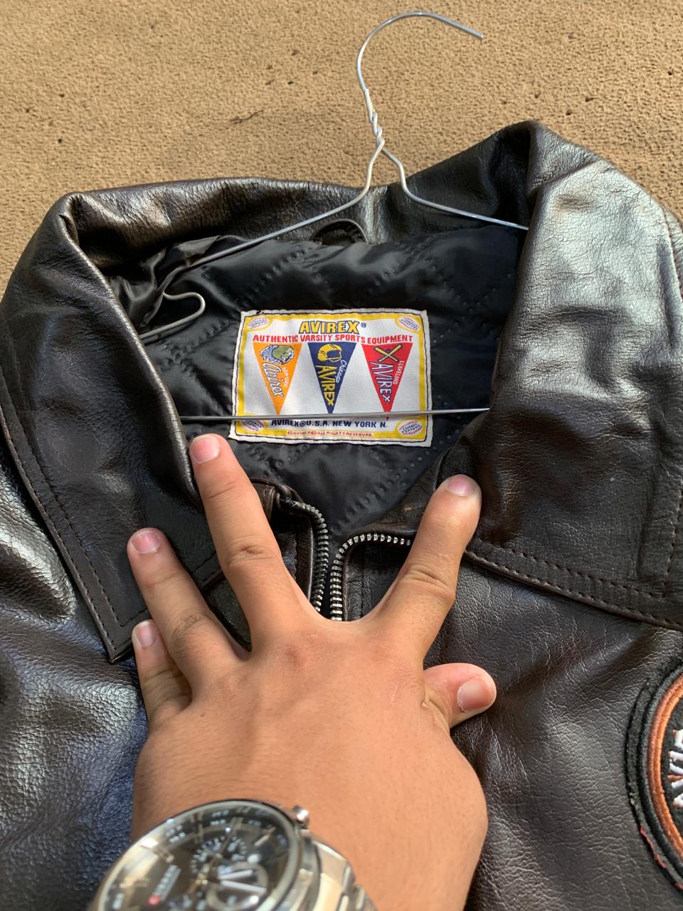 Avirex Buffalo Legends A2 Brown Leather Jacket – Vintage Military Style Bomber Jacket for Men