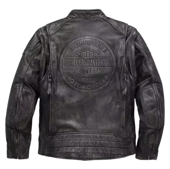 Harley-Davidson® Men’s Dauntless 2-in-1 Convertible Leather Jacket – Premium Cowhide Motorcycle Riding Jacket