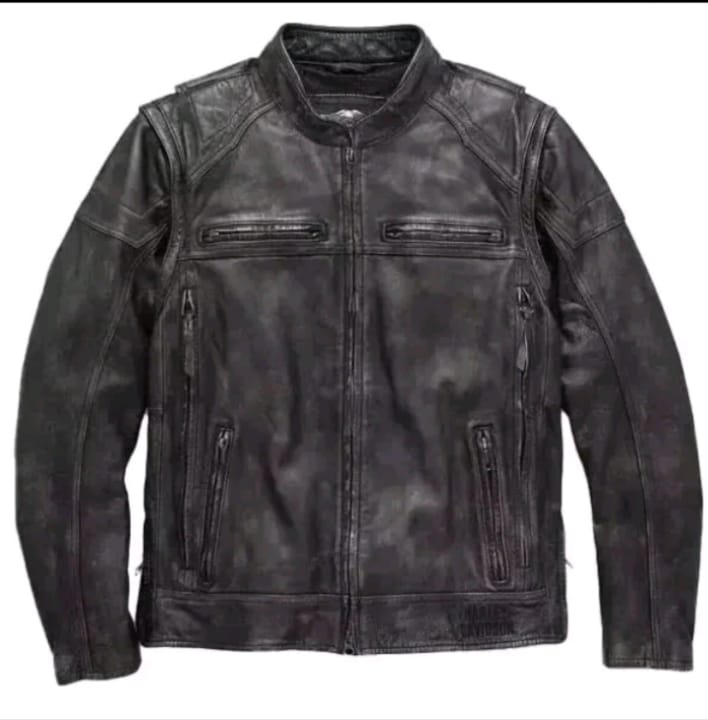 Harley-Davidson® Men’s Dauntless 2-in-1 Convertible Leather Jacket – Premium Cowhide Motorcycle Riding Jacket