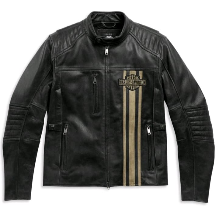 Harley-Davidson Men’s Passing Link II Triple Vent Leather Jacket – Premium Black Cowhide Motorcycle Riding Jacket