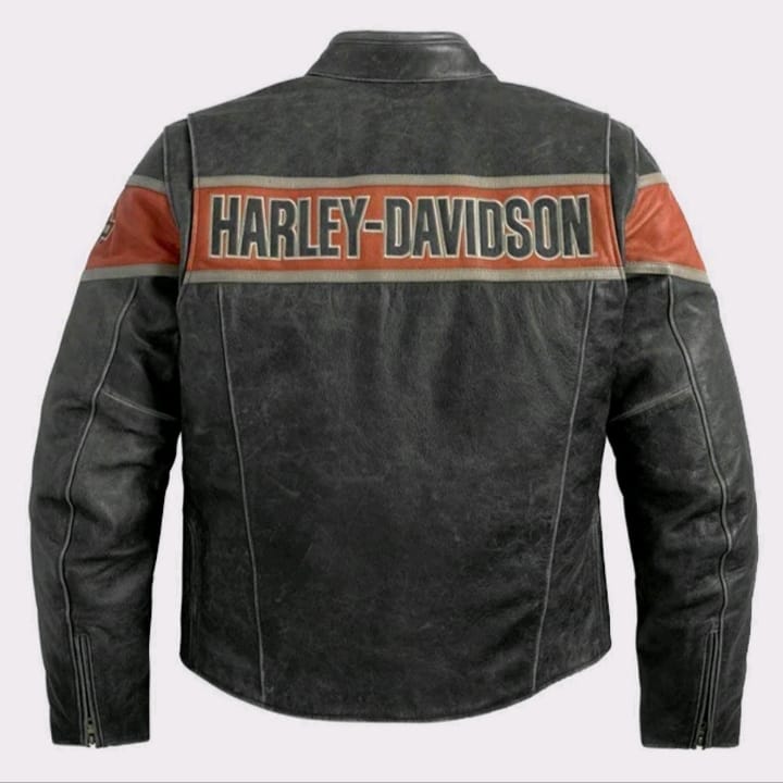 Harley-Davidson Men’s Victory Lane-Leather Jacket – Classic Black Cowhide Motorcycle Riding Jacket with Vintage Styling