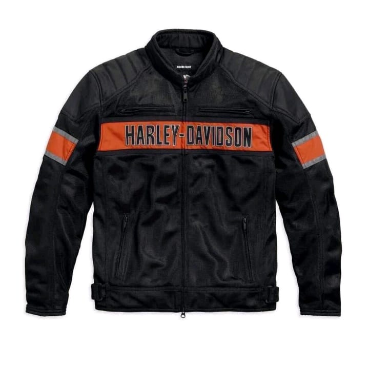 Harley-Davidson Men’s Trenton Mesh Riding Jacket – Lightweight Black Motorcycle Jacket