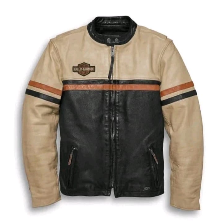 Harley-Davidson Men’s Adventure Biker Leather Jacket – Racing Style Motorcycle Riding Jacket