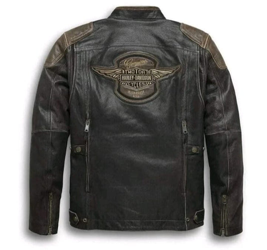 Harley-Davidson Men’s Trostel Leather Riding Jacket – Premium Black Motorcycle Jacket