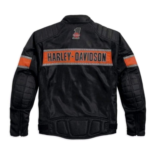 Harley-Davidson Men’s Trenton Mesh Riding Jacket – Lightweight Black Motorcycle Jacket